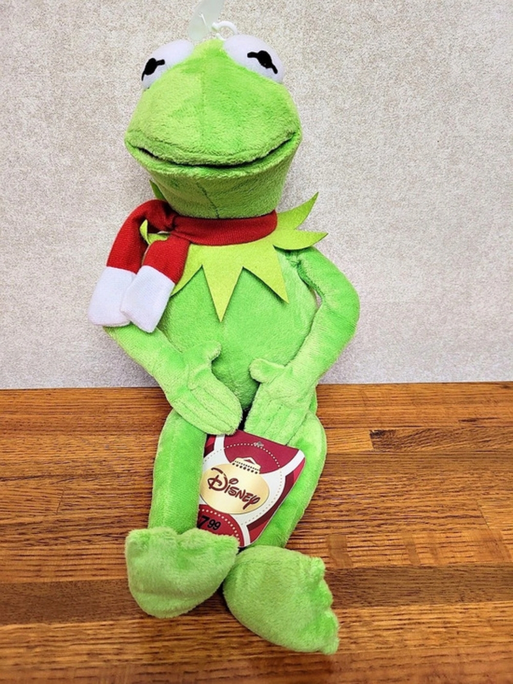 Disney Kermit the Frog Plush Frog with Scarf NWT, 18 Inches Long